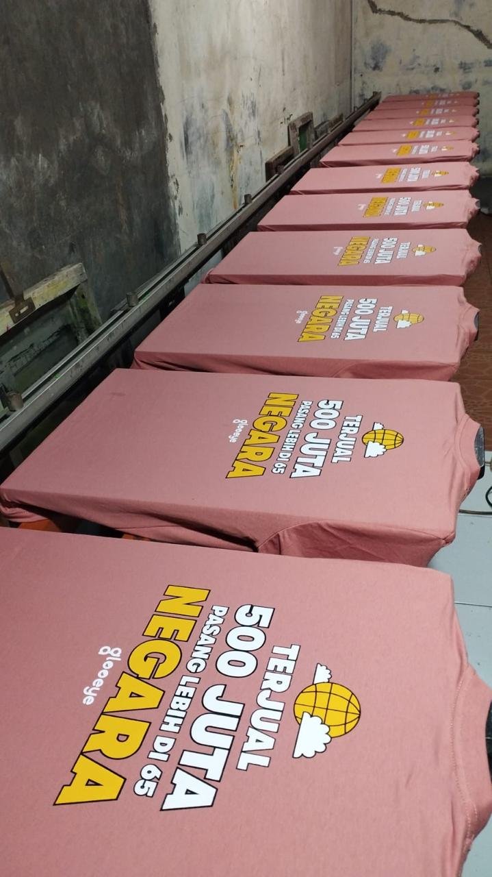 Kaos Pink Sablon